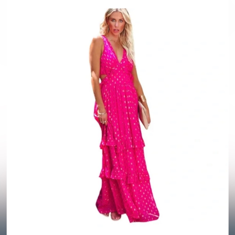 Vici hot pink maxi dress